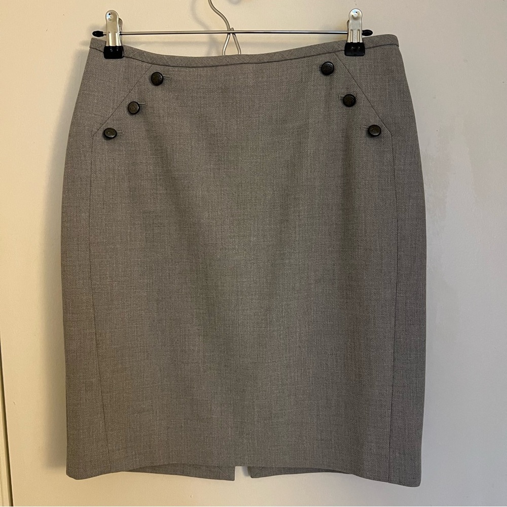 White House Black Market Grey Sailor Pencil Skirt